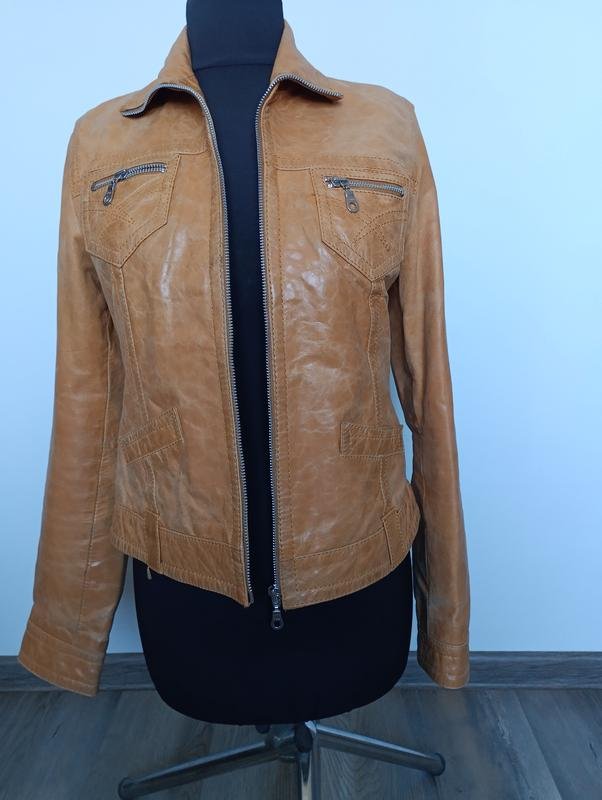 Femme Veste Cuir Beige 38