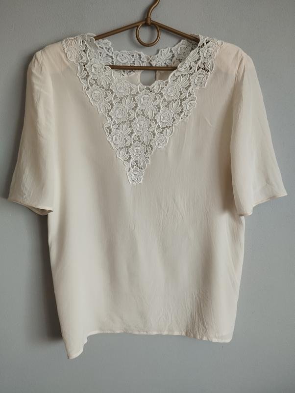 Valentino Блуза Белая Шелк L