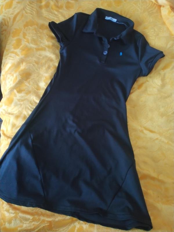 Женский Платье Поло Чёрный