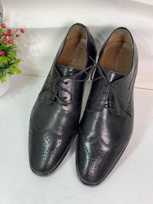 Мужские Borelli Туфли Чёрные Кожа 40