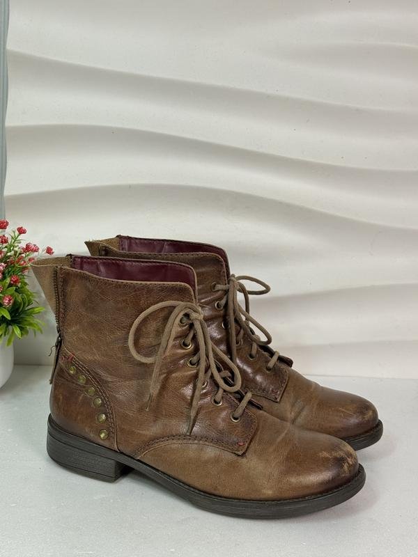 Donna Vero Cuoio Stivali Marrone Pelle 40