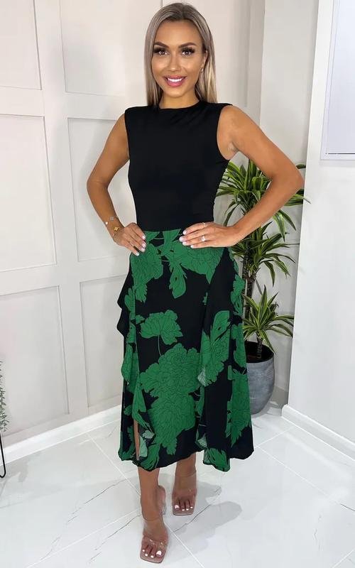 Damen Ax Paris Kleid Grün Polyester M