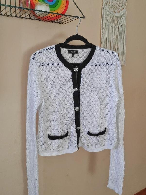 Damen Lipsy Pullover Schwarz Baumwolle L