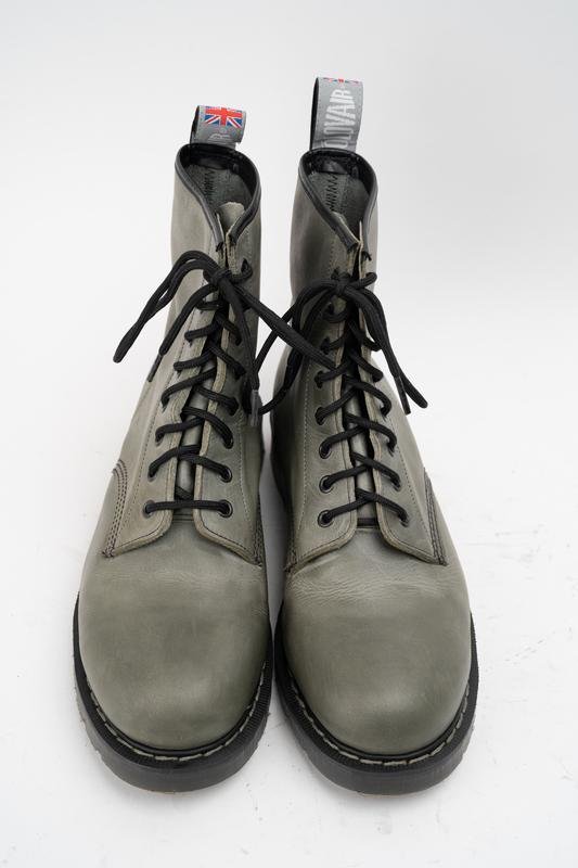 Men Solovair Boots Grey Leather 43