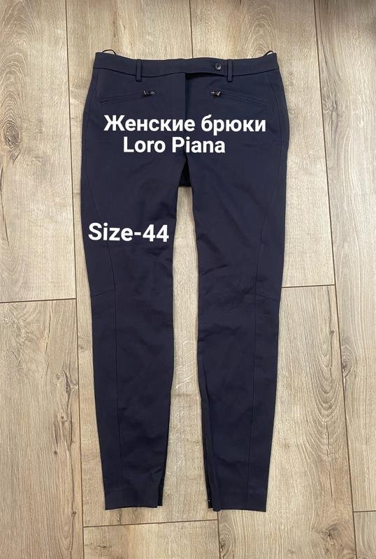 Women Loro Piana Trousers Navy Cotton 44