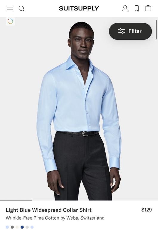 Men Suitsupply Shirt Navy M