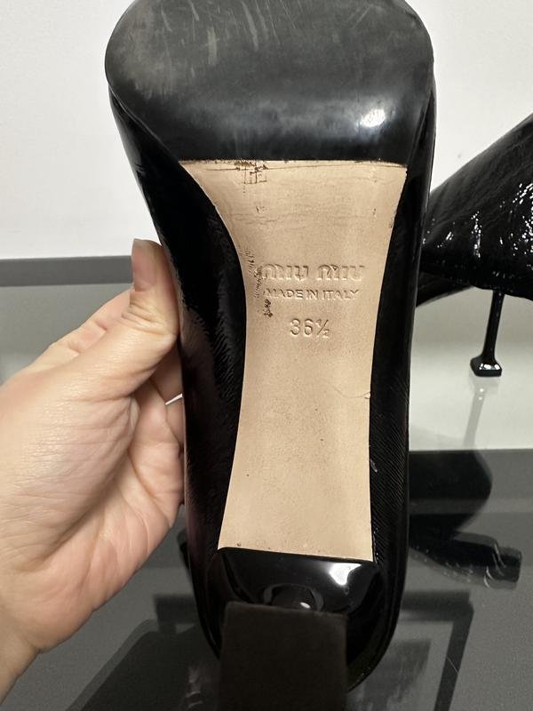 Женские Miu Miu Полусапожки Чёрный Лаковая кожа