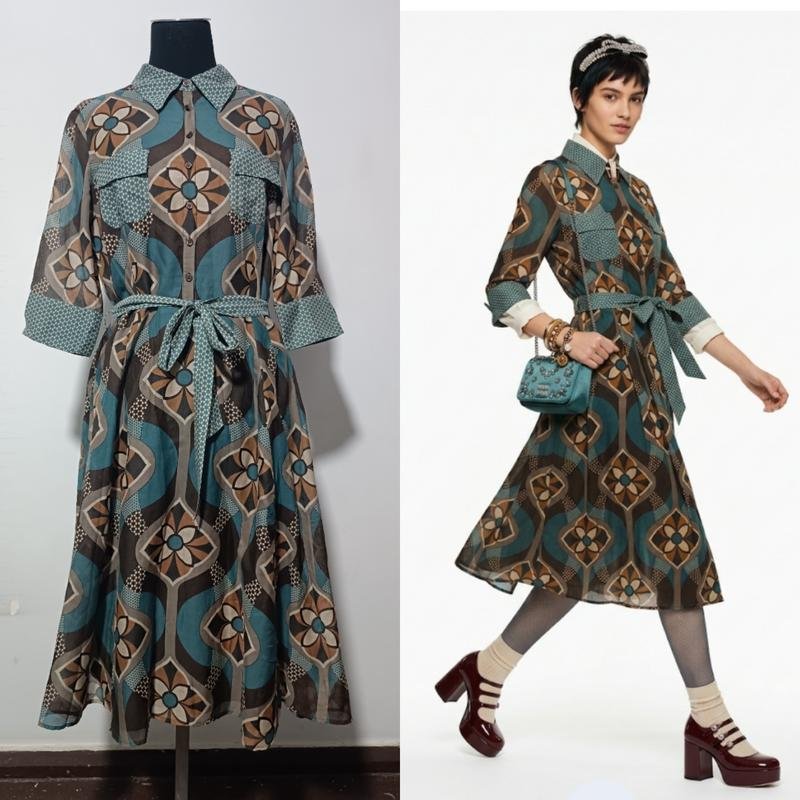 Femme Hobbs Robe Bleu Marine Coton S
