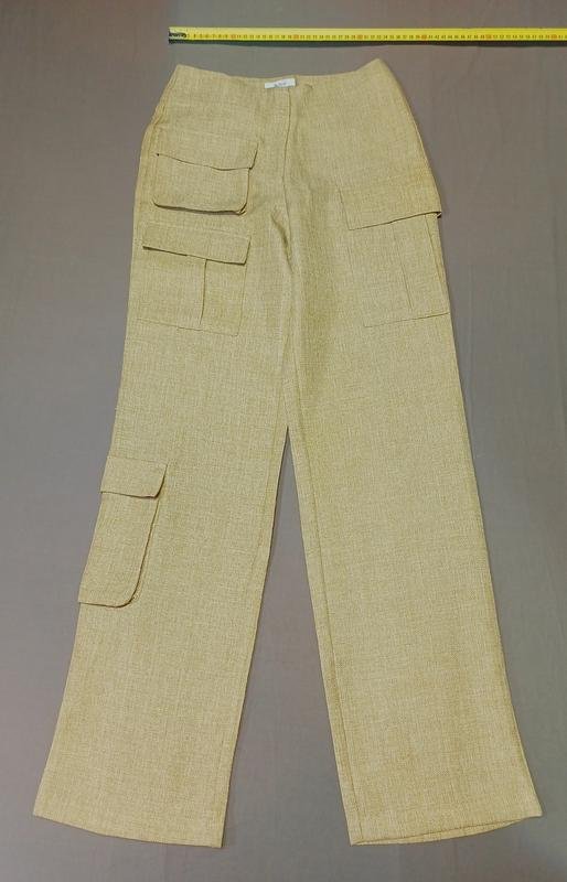 Damen Cargo-Hosen Senfgelb Leinen XXS