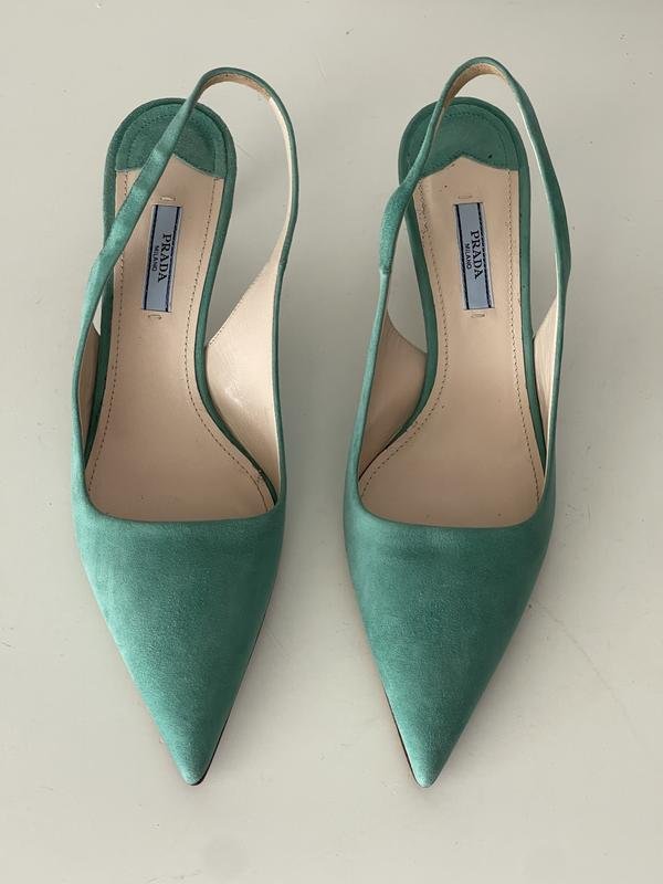 Женские Prada Туфли Бирюзовые Замша 39