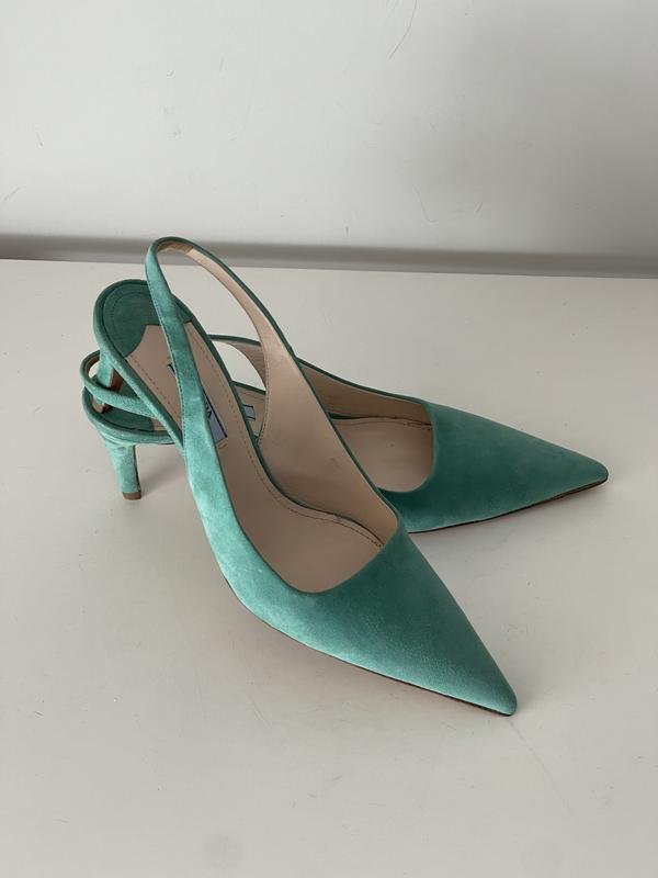 Женские Prada Туфли Бирюзовые Замша 39