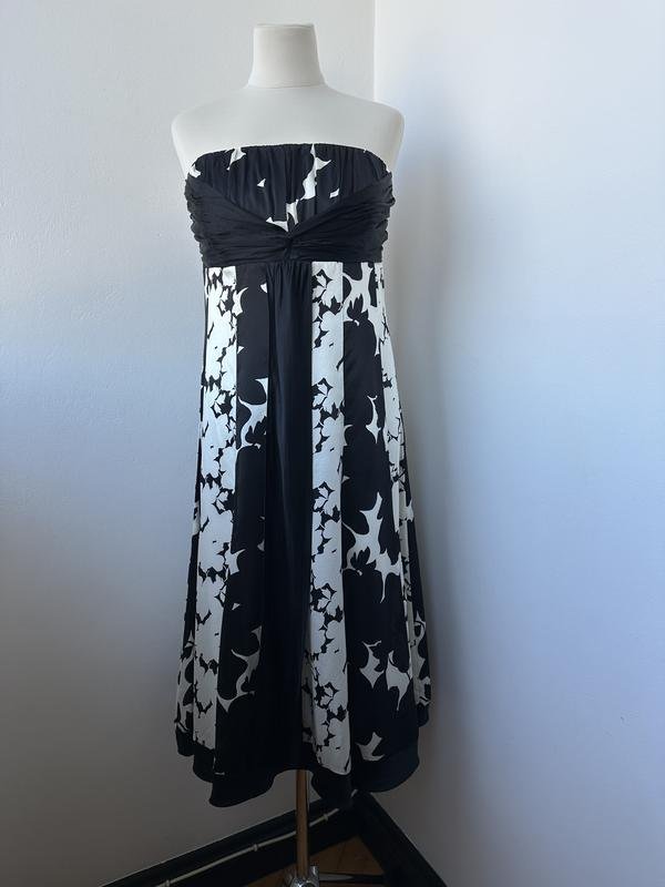 Damen Monsoon Kleid Weiß Seide M