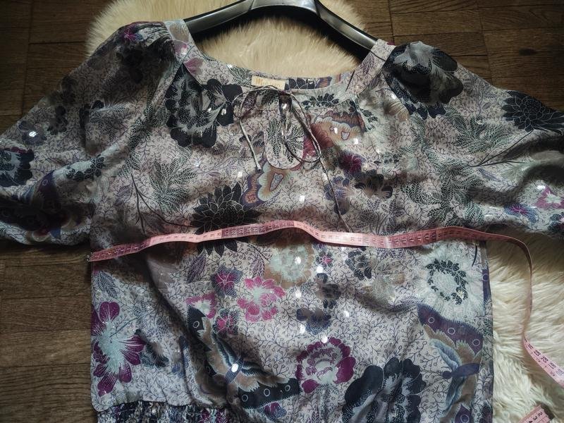 Damen Monsoon Bluse Grau Seide 46