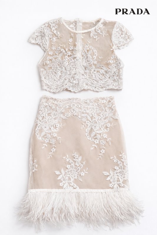 Женский Prada Костюм Белый Винтажный ХS