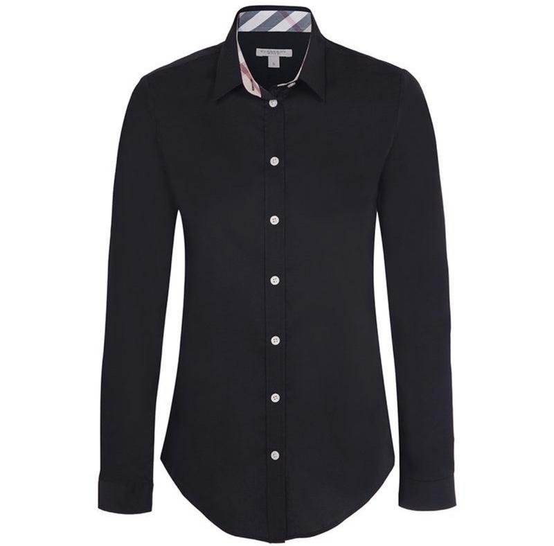 Femme Burberry Chemise Noire Coton S