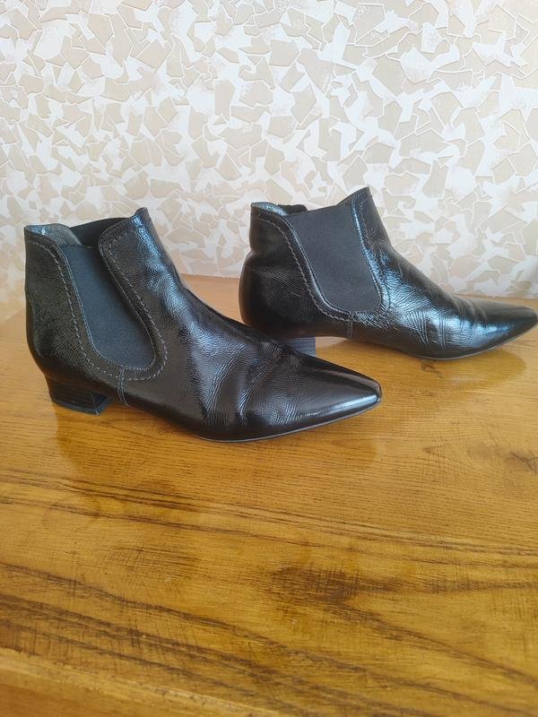 Damen Peter Kaiser Stiefel Schwarz Lackleder 36.5