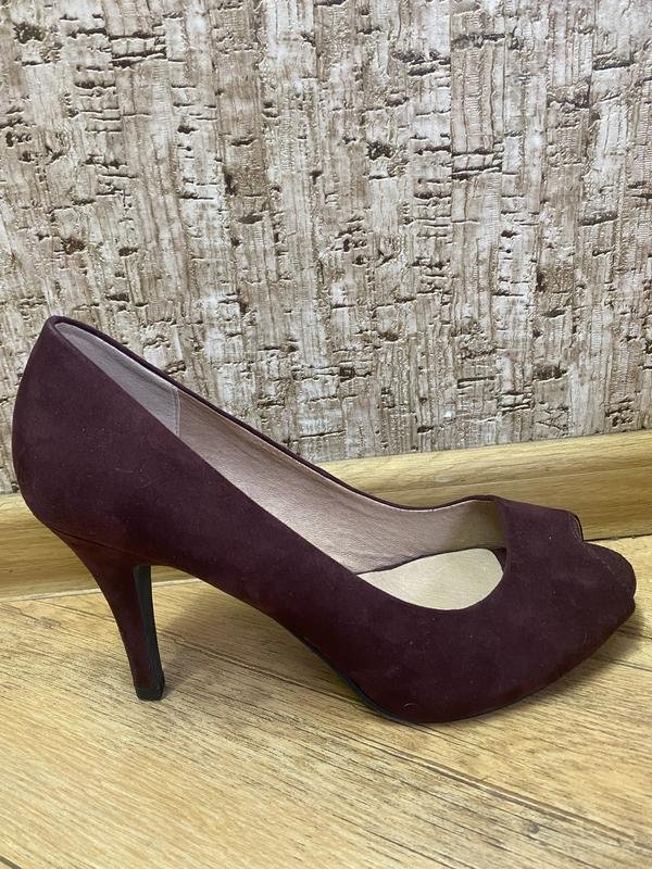 Damen Monsoon Absatzschuhe Burgunder Wildleder