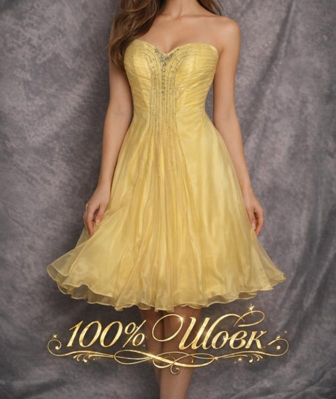 Damen Monsoon Kleid Gelb Seide M