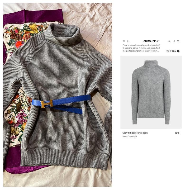 Damen Suitsupply Pullover Grau Wolle XL