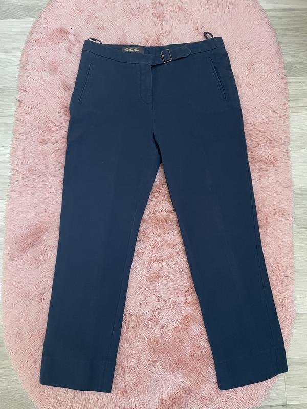Women Loro Piana Trousers Navy Cotton S