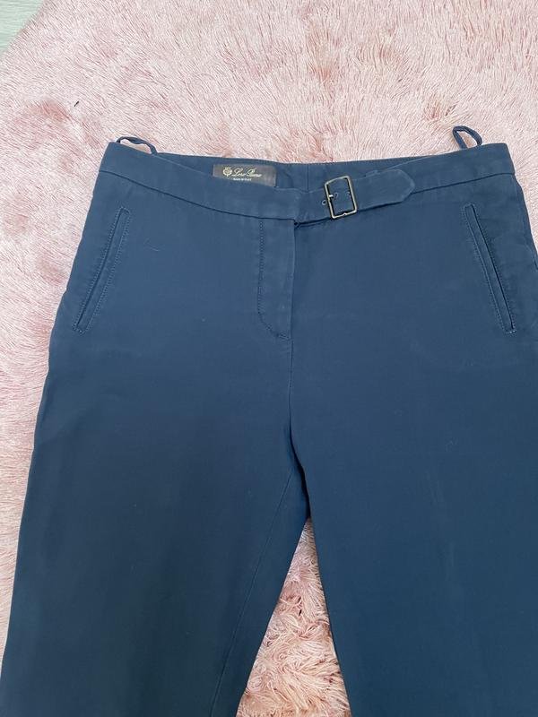 Women Loro Piana Trousers Navy Cotton S