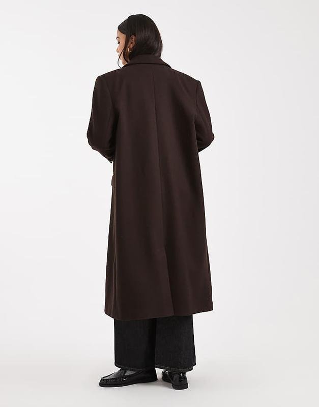 Женский ASOS DESIGN Пальто Коричневый Шерсть 36