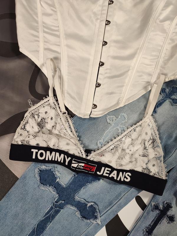 Damen Tommy Jeans BH Weiß Baumwolle Andere