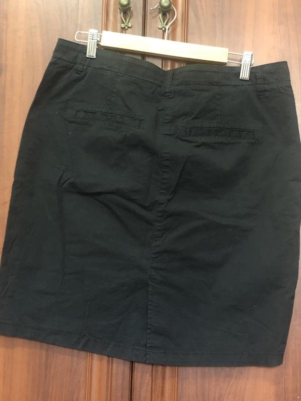 Women Skirt Black Cotton L