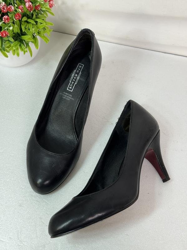 Damen 5th Avenue Absätze Schwarz Leder 37