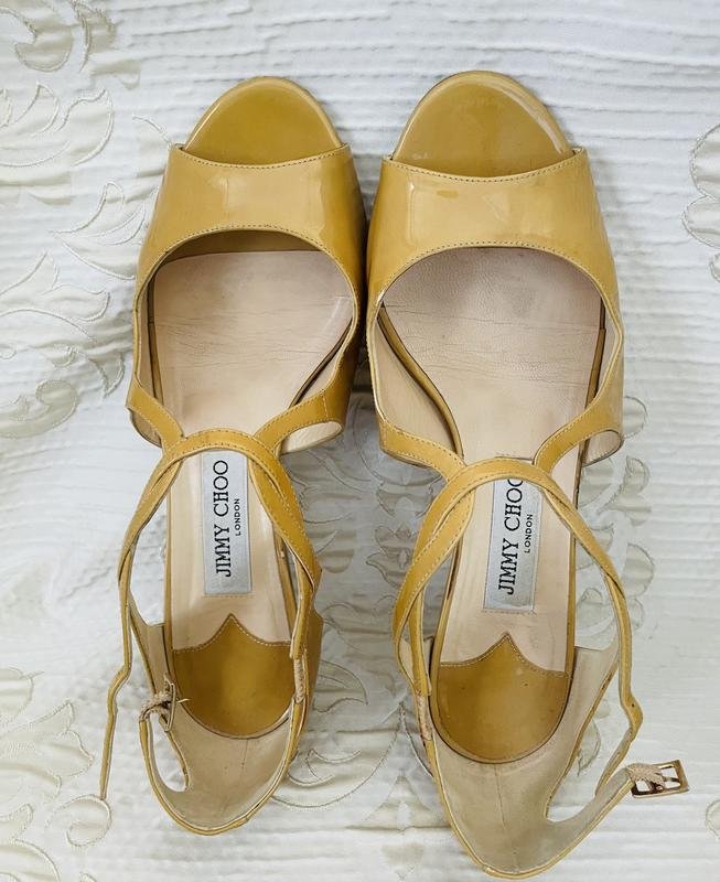Женские Jimmy Choo Босоножки Оливковый Лаковая