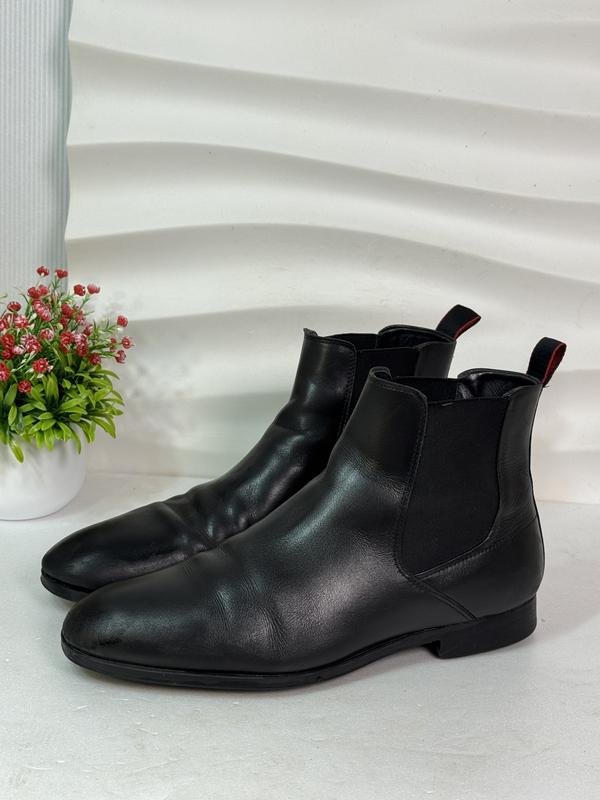 Herren Hugo Boss Stiefel Schwarz Leder 42