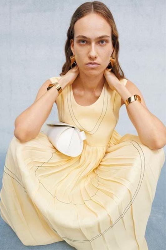 Donna Jil Sander Abito Giallo Viscosa M