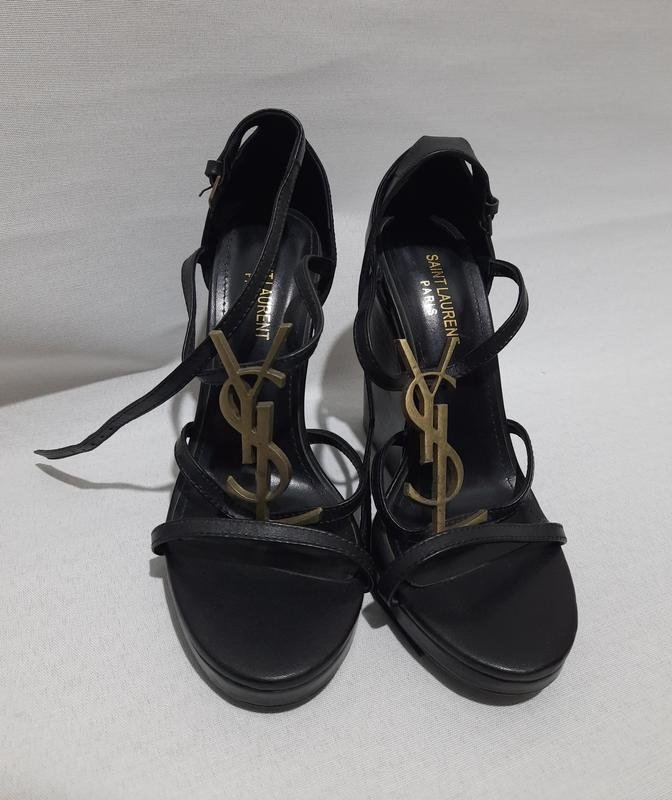 Donna Yves Saint Laurent Tacchi Nero Pelle 37