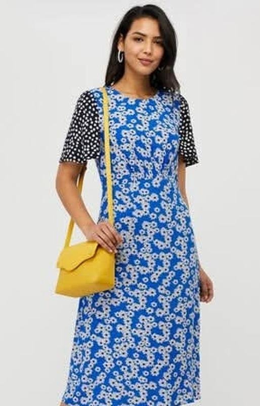 Damen Monsoon Kleid Blau Viskose S
