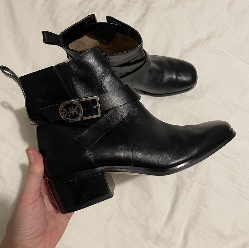 Women Michael Kors Ankle Boots Black Leather 6