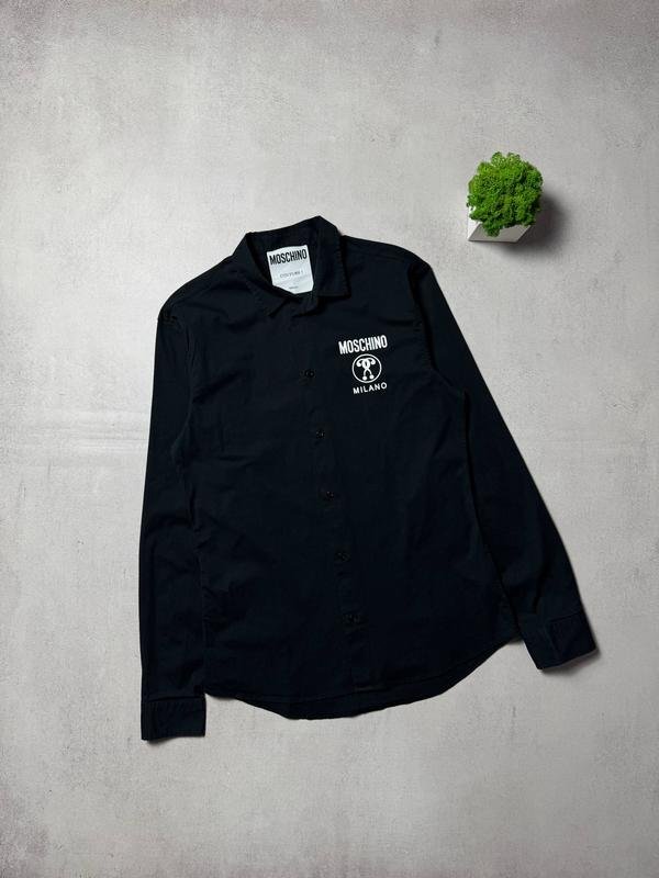Homme Moschino Chemise Noire Coton L
