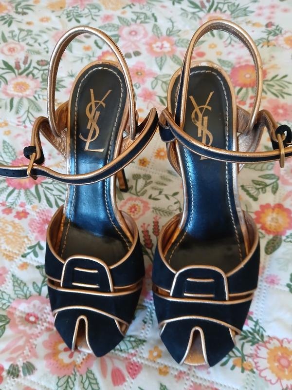 Donna Yves Saint Laurent Tacchi Nero Camoscio 38,5