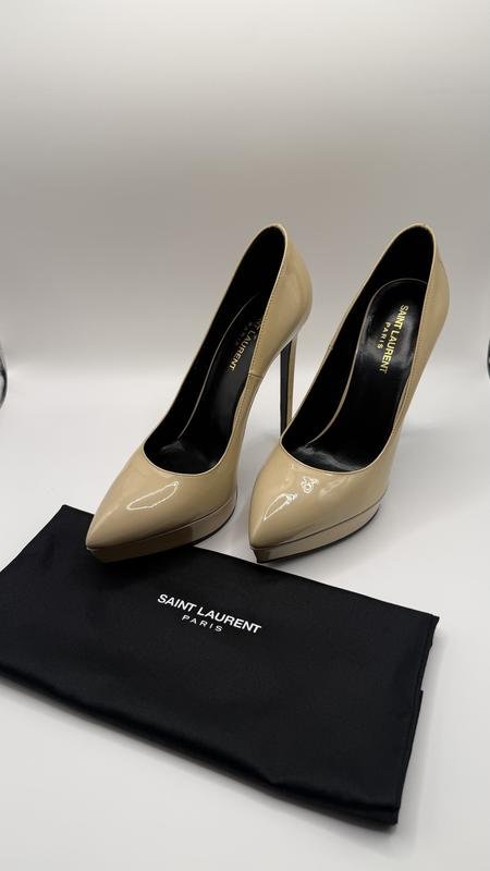 Donna Yves Saint Laurent Tacchi Beige Pelle 39