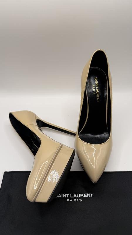 Donna Yves Saint Laurent Tacchi Beige Pelle 39