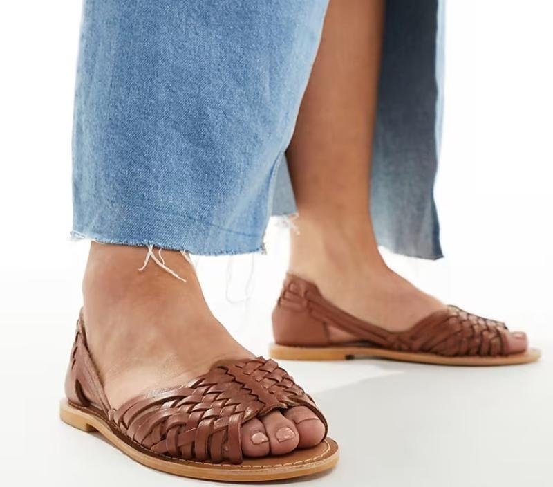 Женские ASOS DESIGN Босоножки Коричневый Кожа 38.5