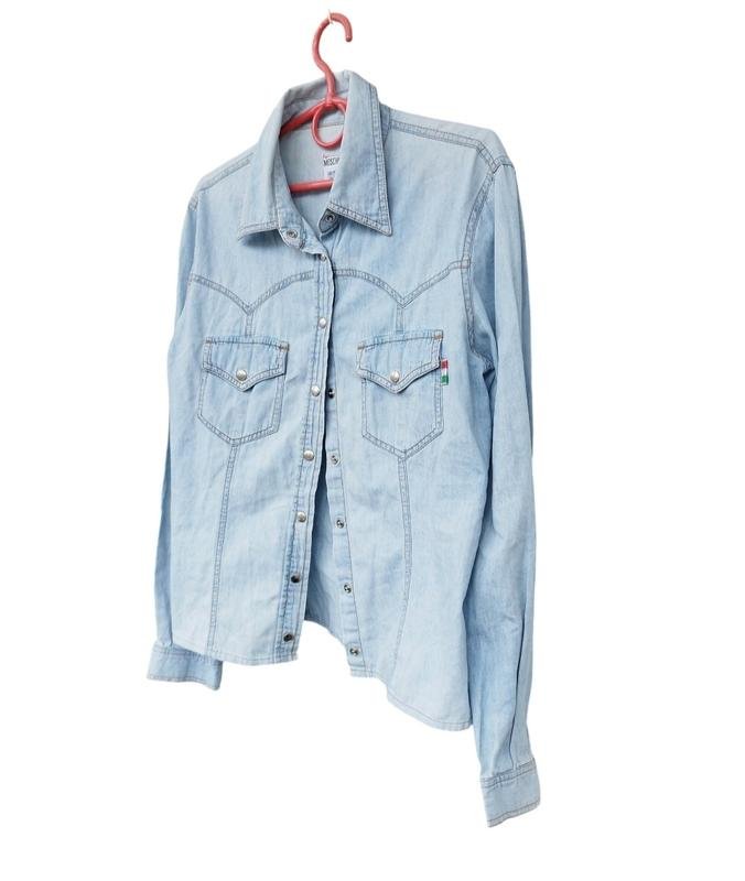 Women Moschino Jeans Shirt Blue Denim L