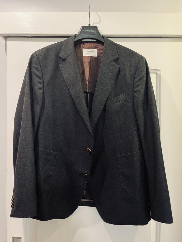 Мужской Carl Gross Пиджак Чёрный Шерсть 56