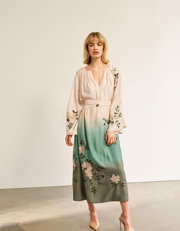 Damen Monsoon Kleid Mehrfarbig Viskose 38
