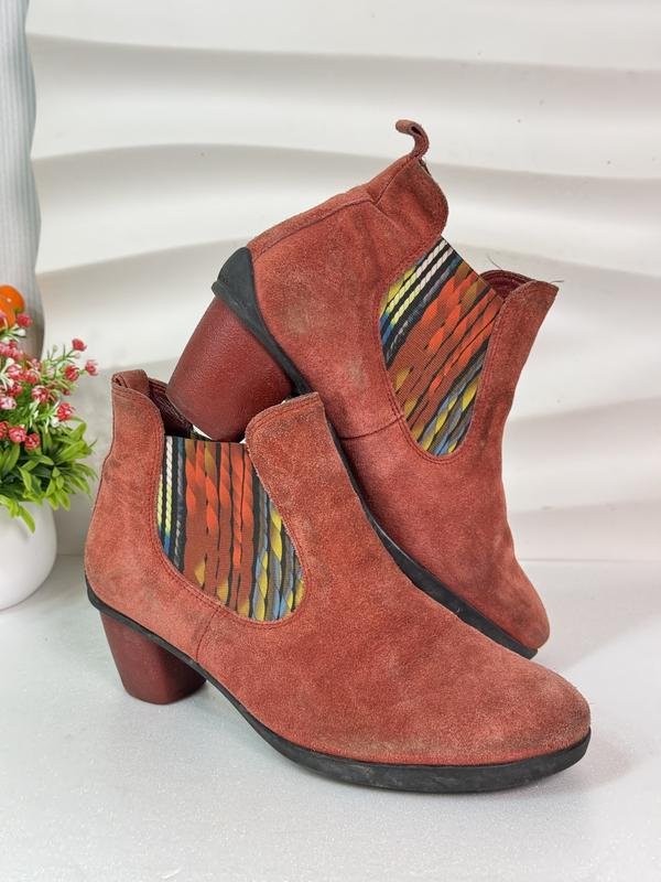 Donna Think! Stivaletti Chelsea Rossi Camoscio
