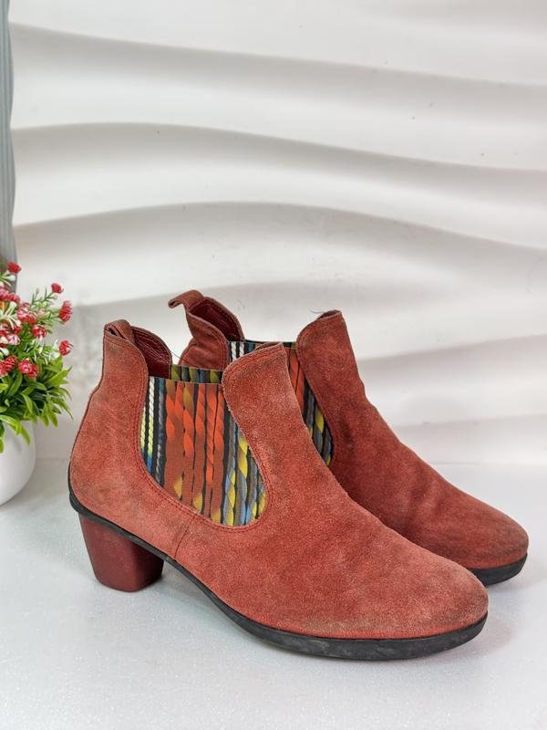 Femme Think! Bottines Chelsea Rouge Suède 38.5