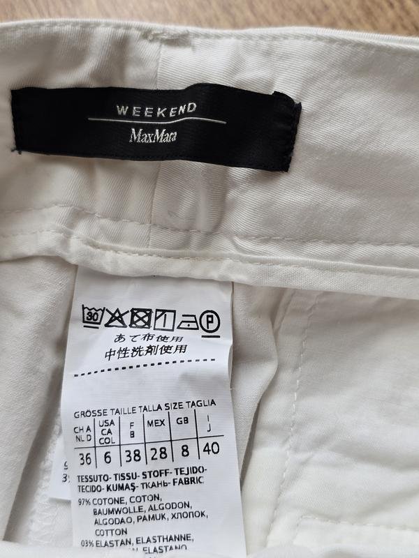 Femme Weekend Max Mara Pantalons Blanc Coton XS