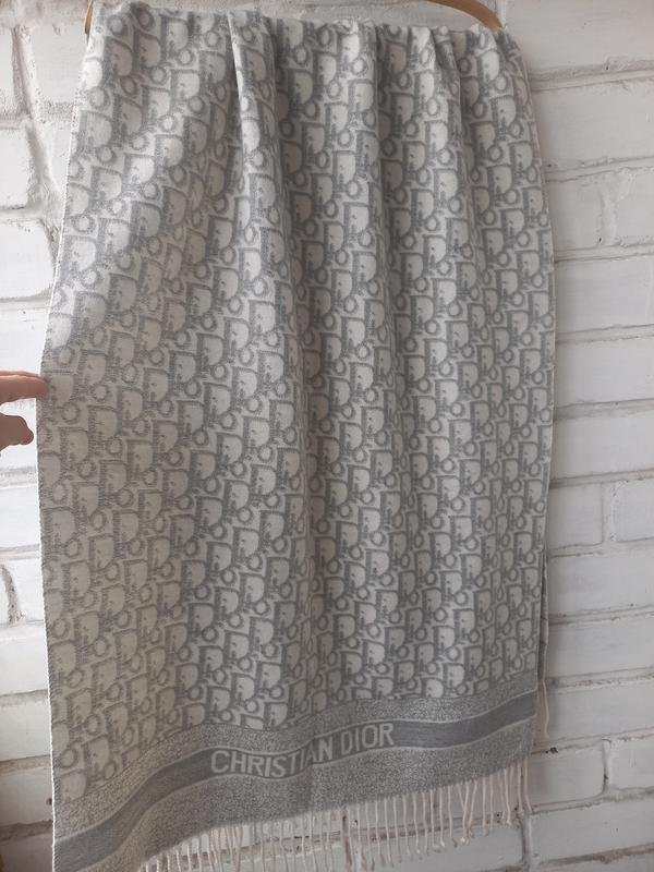 Шарф Christian Dior Серый Кашемир