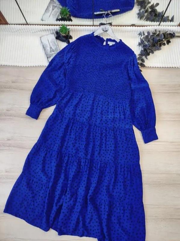Damen Monsoon Kleid Marineblau Viskose XL