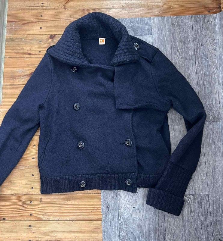 Женское Hugo Boss Пальто Тёмно-синий Шерсть L