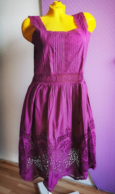 Женское Alberta Ferretti Платье Сиреневый Хлопок S